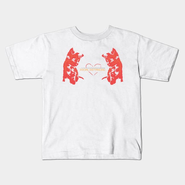 Social distancing Kids T-Shirt by D-Toons